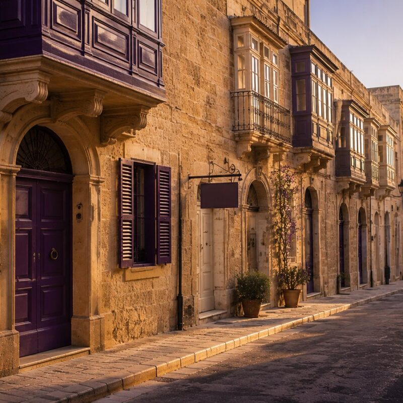 Maltese street with property development — real estate advertising in Malta by door drop
