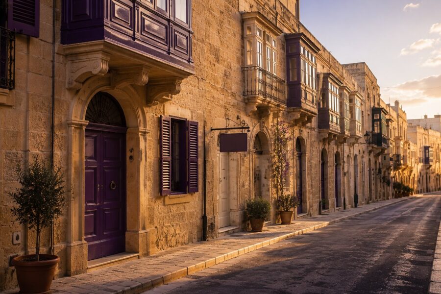 Maltese street with property development — real estate advertising in Malta by door drop
