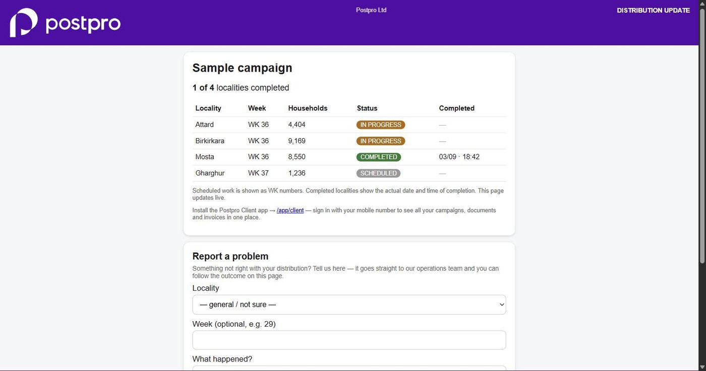 DoorDrop OS Distribution Update page